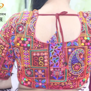 গুজরাটি কাতান (মেরুন)