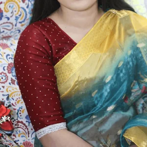 জেমিচুর সিলভার স্টোন ব্লাউজ (মেরুন)