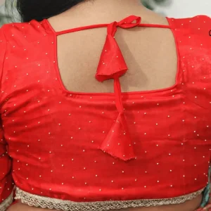 জেমিচুর সিলভার স্টোন ব্লাউজ (লাল)