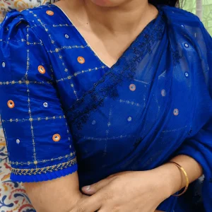বোম্বে সিল্ক সিকুয়েন্স ব্লাউজ (নীল)