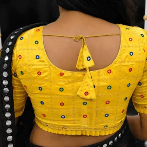 বোম্বে সিল্ক সিকুয়েন্স ব্লাউজ (হলুদ)