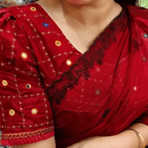 বোম্বে সিল্ক সিকুয়েন্স ব্লাউজ (লাল)