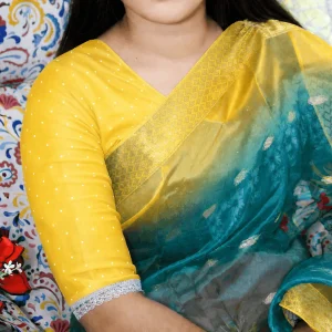 জেমিচুর সিলভার স্টোন ব্লাউজ (হলুদ)