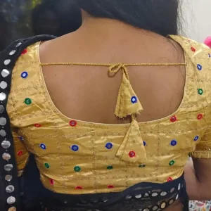 বোম্বে সিল্ক সিকুয়েন্স ব্লাউজ (গোল্ডেন)