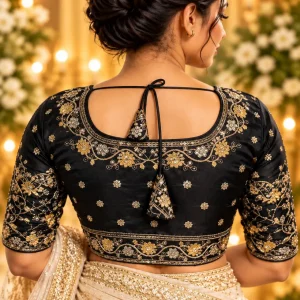 বোম্বে জিগজ্যাগ এম্ব্রয়ডারি (কালো)