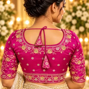 বোম্বে জিগজ্যাগ এম্ব্রয়ডারি (রানী গোলাপি)
